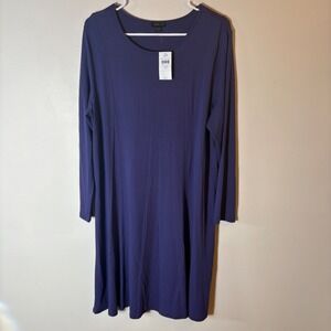 J. Jill Wearever Collection Long Sleeve‎ Purple Heather Dress Size L Petite